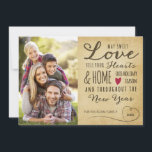 Vintage Sweet Liebe Holiday Foto Card Feiertagskarte<br><div class="desc">Vintage Sweet Liebe Holiday Foto Card</div>