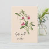 Vintage Sweetpea-Blume werden gut Karte (Stehend Vorderseite)