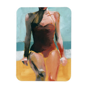 Vintage Swim - Rotes Badeanzug Magnet
