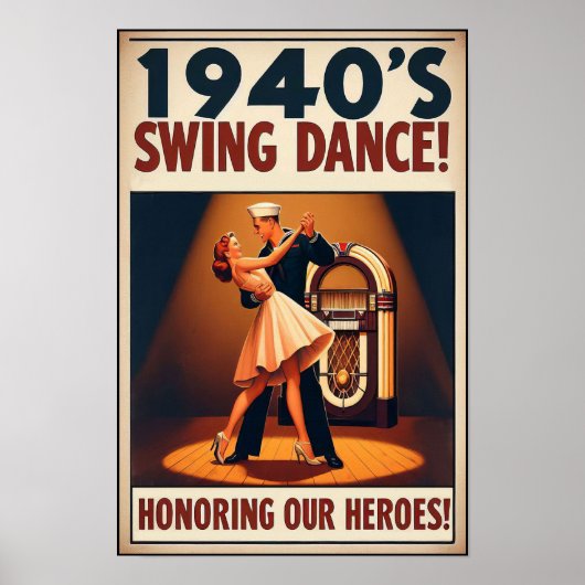 Vintage Swing Dance Hommage an den Dienst Poster (Vorne)