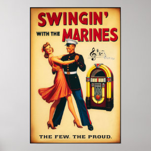 Vintage Swing Dance Hommage an den Militärdienst Poster