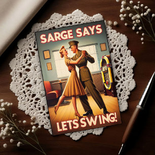 Vintage Swing Dance Hommage an den Militärdienst  Postkarte