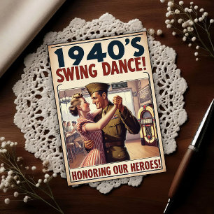 Vintage Swing Dance Hommage an den Militärdienst Postkarte
