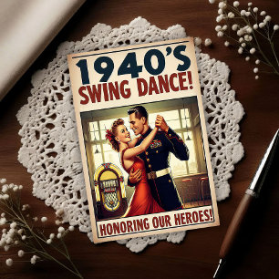Vintage Swing Dance Hommage an den Militärdienst Postkarte
