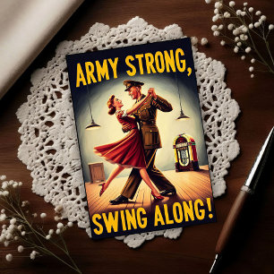 Vintage Swing Dance Hommage an den Militärdienst  Postkarte