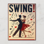 Vintage Swing Dance Night Poster Postkarte (Vorderseite)