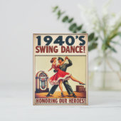 Vintage Swing Dance Salute to Military Service  Postkarte (Stehend Vorderseite)