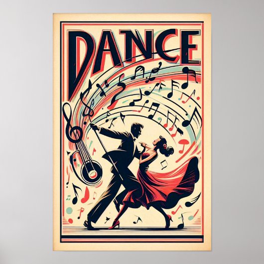 Vintage-Swing-Tanzabend-Plakat Poster (Vorne)