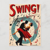 Vintage-Swing-Tanzabend Postkarte (Vorderseite)