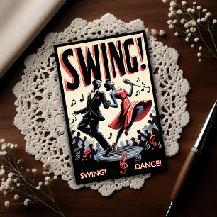 Vintage-Swing-Tanzabend Postkarte