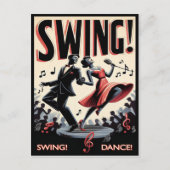 Vintage-Swing-Tanzabend Postkarte (Vorderseite)