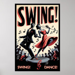 Vintage-Swing-Tanzabendplakat Poster