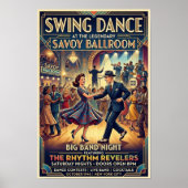 Vintage-Swing-Tanzposter Poster (Vorne)