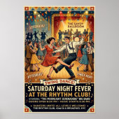 Vintage-Swing-Tanzposter Poster (Vorne)