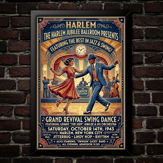 Vintage-Swing-Tanzposter Poster