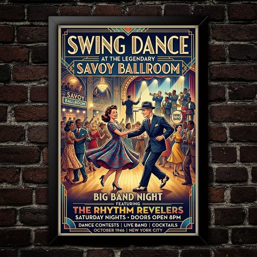 Vintage-Swing-Tanzposter Poster