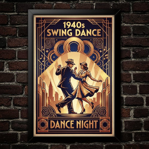 Vintage-Swing-Tanzposter Poster