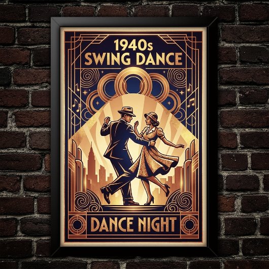 Vintage-Swing-Tanzposter Poster