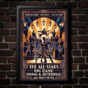 Vintage-Swing-Tanzposter Poster