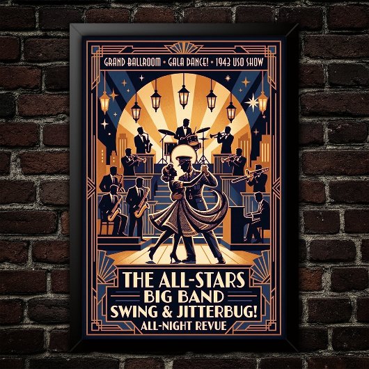 Vintage-Swing-Tanzposter Poster