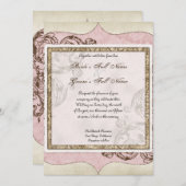 Vintage Swirl Etchings - Einladung zur Hochzeit (Vorne/Hinten)