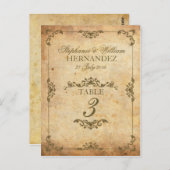 Vintage Swirl Wedding Reception Tischnummer (Vorne/Hinten)