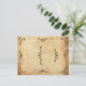 Vintage Swirl Wedding Reception Tischnummer (Stehend Vorderseite)