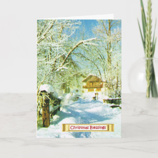 Vintage Swiss Winter scene Feiertagskarte