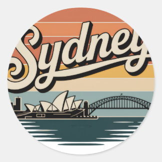 Vintage Sydney Australia Skyline Travel Sticker