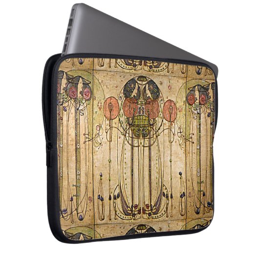 Vintage symbolische Kunst Laptopschutzhülle (Vorne Rechts)