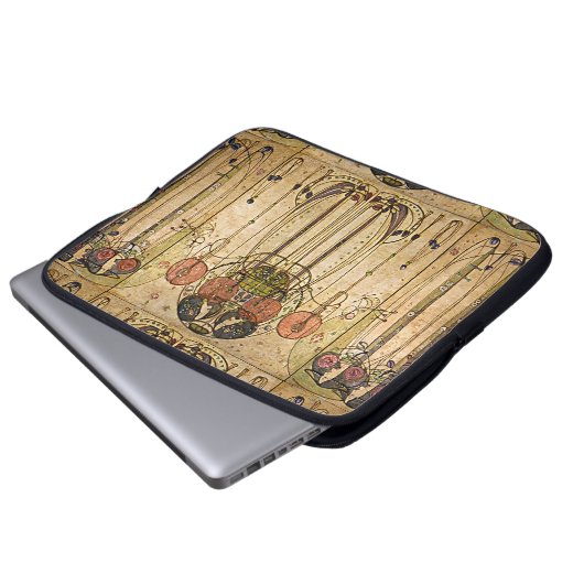 Vintage symbolische Kunst Laptopschutzhülle (Vorne Knopf)