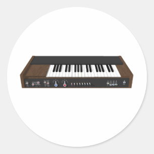Vintage Synthesizer: 3D-Modell: Runder Aufkleber