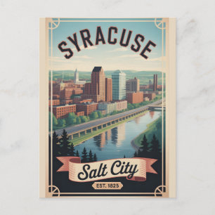 Vintage Syracuse New York Retro-Reise Feiertagspostkarte