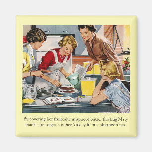 Vintage-Szene der Kuchenverzierung Magnet