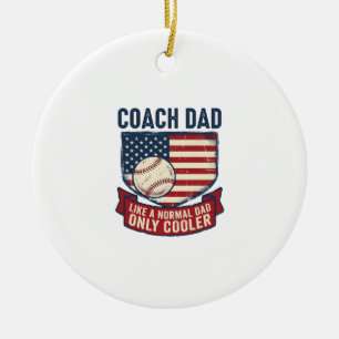 Vintage-T-Shirt-Design für patriotischen Baseball- Keramik Ornament