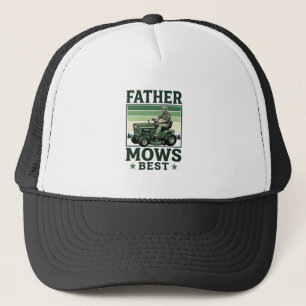 Vintage-T-Shirt-Design für Rasenmäher Papa mäht am Truckerkappe