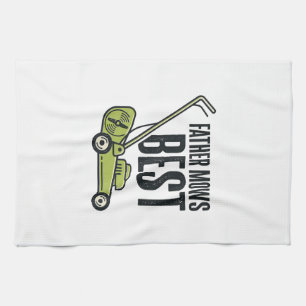 Vintage-T-Shirt-Design für Rasenmäher: Vater mäht  Geschirrtuch