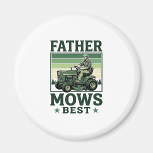 Vintage-T-Shirt-Design für Rasenmäher: Vater mäht  Magnet