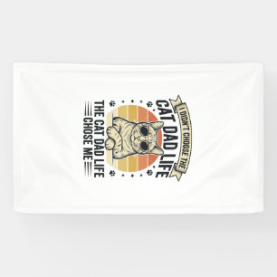 Vintage-T-Shirt-Design mit Katzen-Vater-Leben-Grav Banner