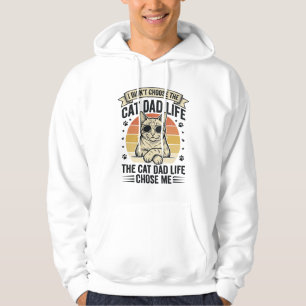 Vintage-T-Shirt-Design mit Katzen-Vater-Leben-Grav Hoodie