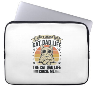 Vintage-T-Shirt-Design mit Katzen-Vater-Leben-Grav Laptopschutzhülle