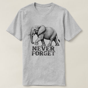 Vintage-T-Shirt mit Grafik: Elefant vergisst nie T-Shirt
