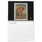 Vintage Tabak-Aufkleber des 19. Jahrhunderts Kalender (Jan 2027)
