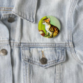 Vintage Tabby Cat Illustration Button (Beispiel)