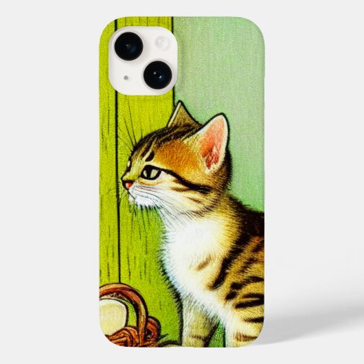 Vintage Tabby Cat Illustration Case-Mate iPhone Hülle (Rückseite)