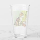Vintage Tabby Cat Illustration Glas (Rückseite)