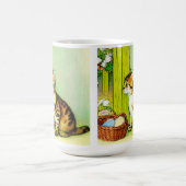 Vintage Tabby Cat Illustration Kaffeetasse (Mittel)