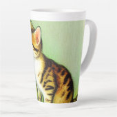 Vintage Tabby Cat Illustration Milchtasse (Rechte Ecke)