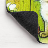 Vintage Tabby Cat Illustration Mousepad (Ecke)