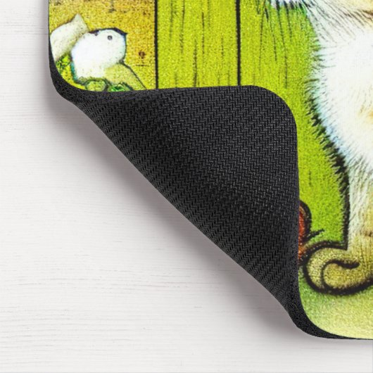 Vintage Tabby Cat Illustration Mousepad (Ecke)